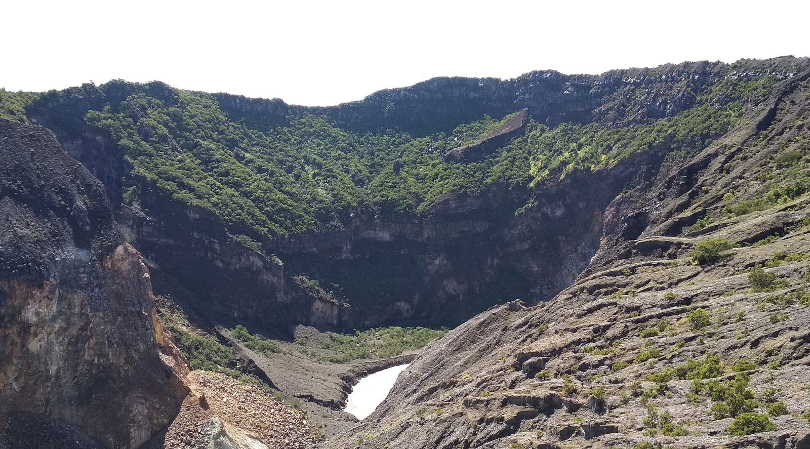 Crater walls at Ciremai's summit